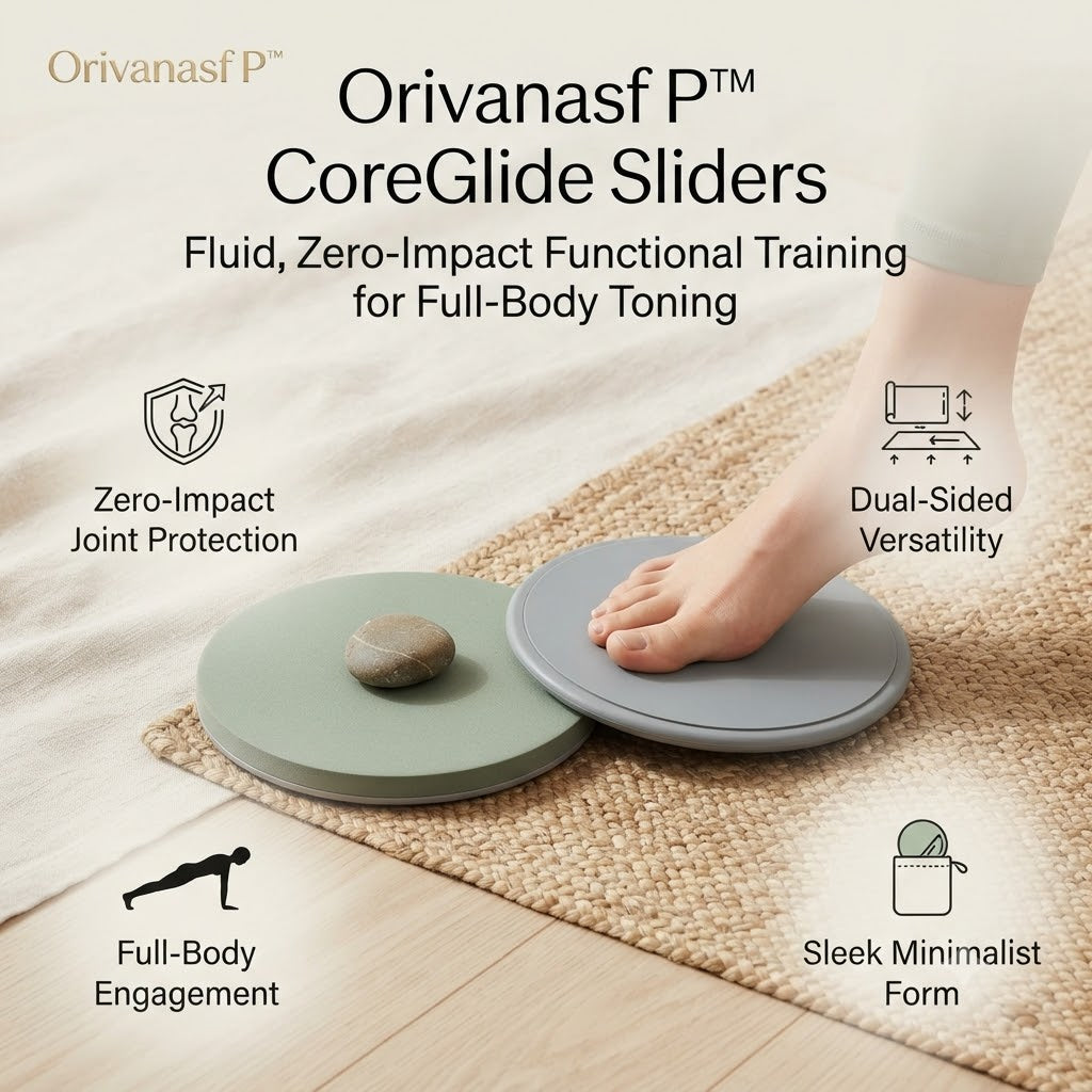 𝑶𝒓𝒊𝒗𝒂𝒏𝒂𝒔𝒇𝑷™ CoreGlide Dual-Sided Exercise Sliders for Low-Impact Core Workouts, Glute Sculpting, Home Fitness, and Joint-Safe Mobility Training
