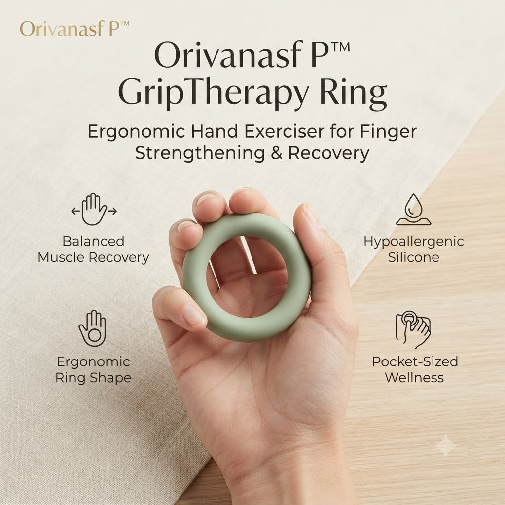 𝑶𝒓𝒊𝒗𝒂𝒏𝒂𝒔𝒇𝑷™ GripTherapy Ergonomic Hand Exerciser Ring for Finger Strengthening, Tennis Elbow Relief, Stress Release, and Carpal Tunnel Recovery
